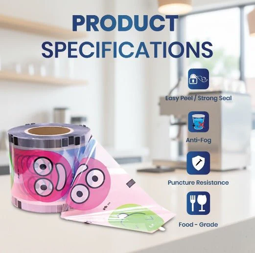 Cup Sealing Roll (Printed)  Approx 2500 Seals PP Cup Sealer Film Roll - Image 2