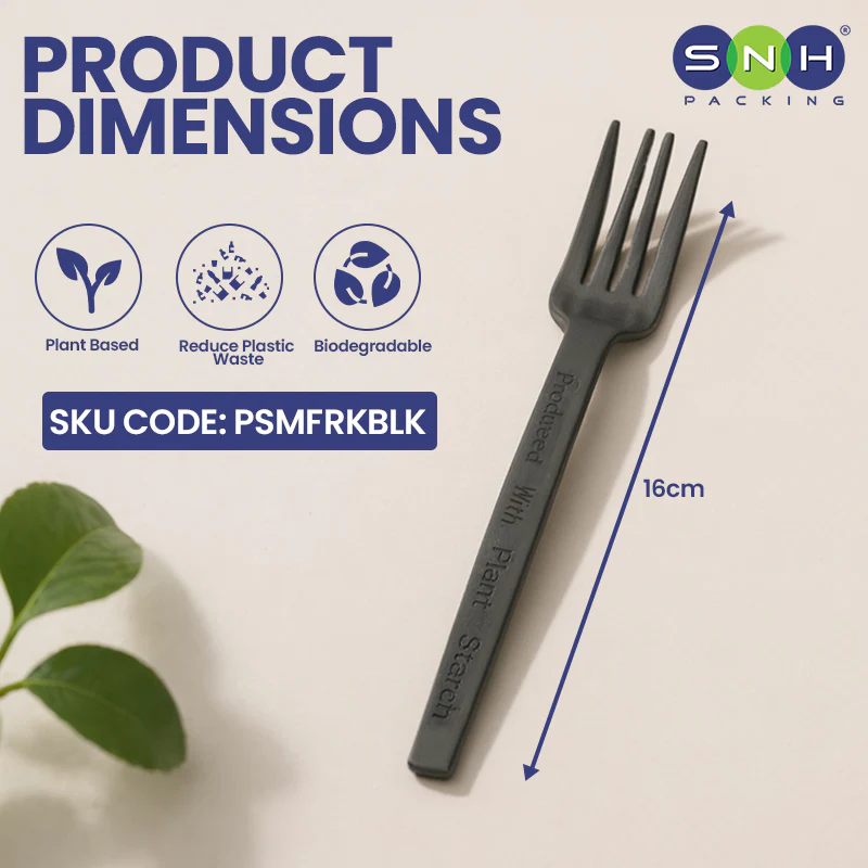 PSM Disposable Black Individual Cutlery UAE - Fork | Knife | Spoon - Image 2