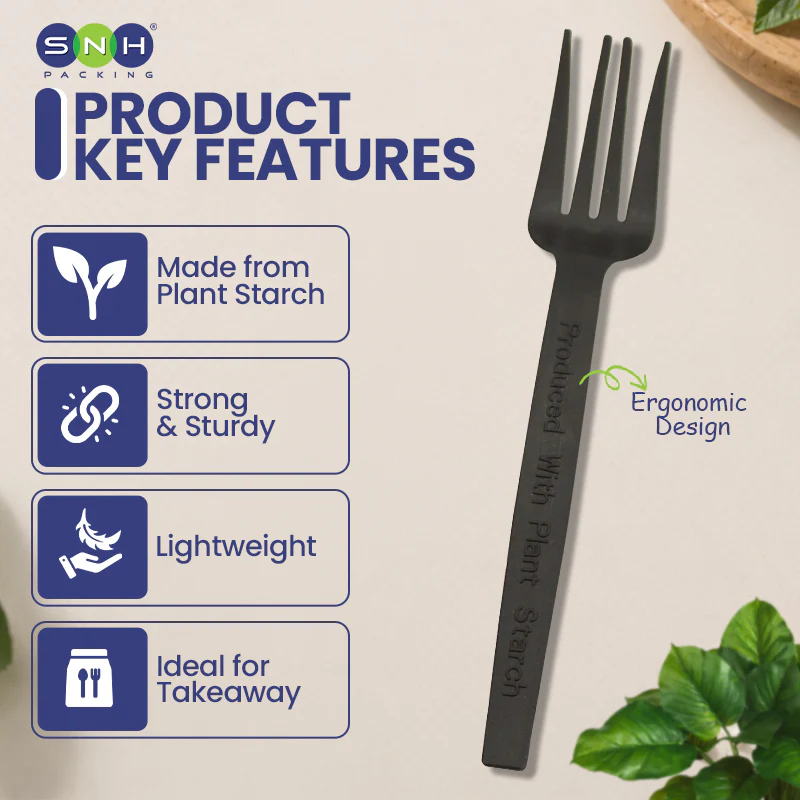 PSM Disposable Black Individual Cutlery UAE - Fork | Knife | Spoon - Image 3