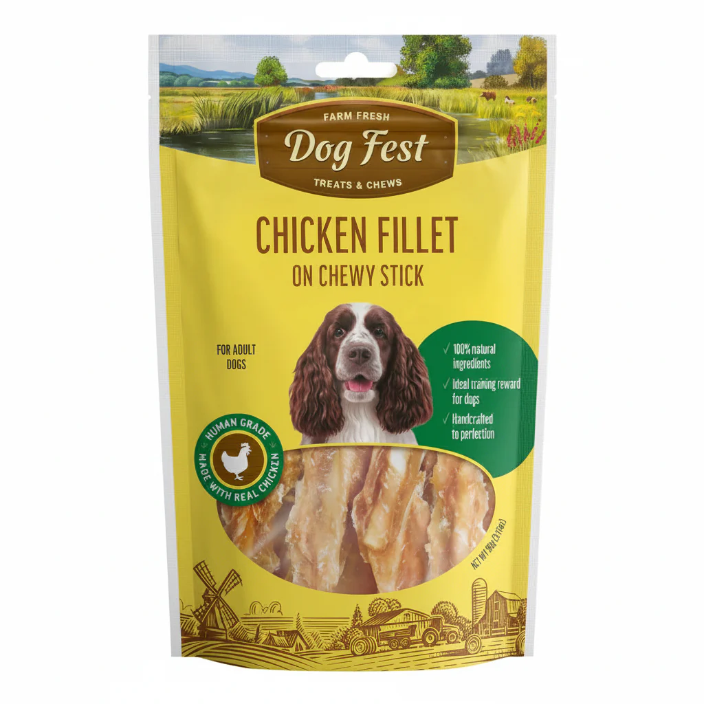 Dog Fest Chicken Fillet On Chewy Stick For Adult Dogs - 90g