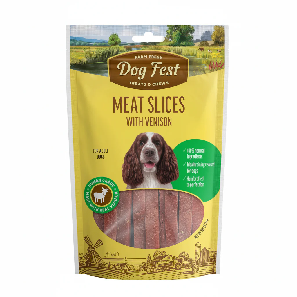 Dog Fest Slices With Venison For Adult Dogs [Weight - 90g]
