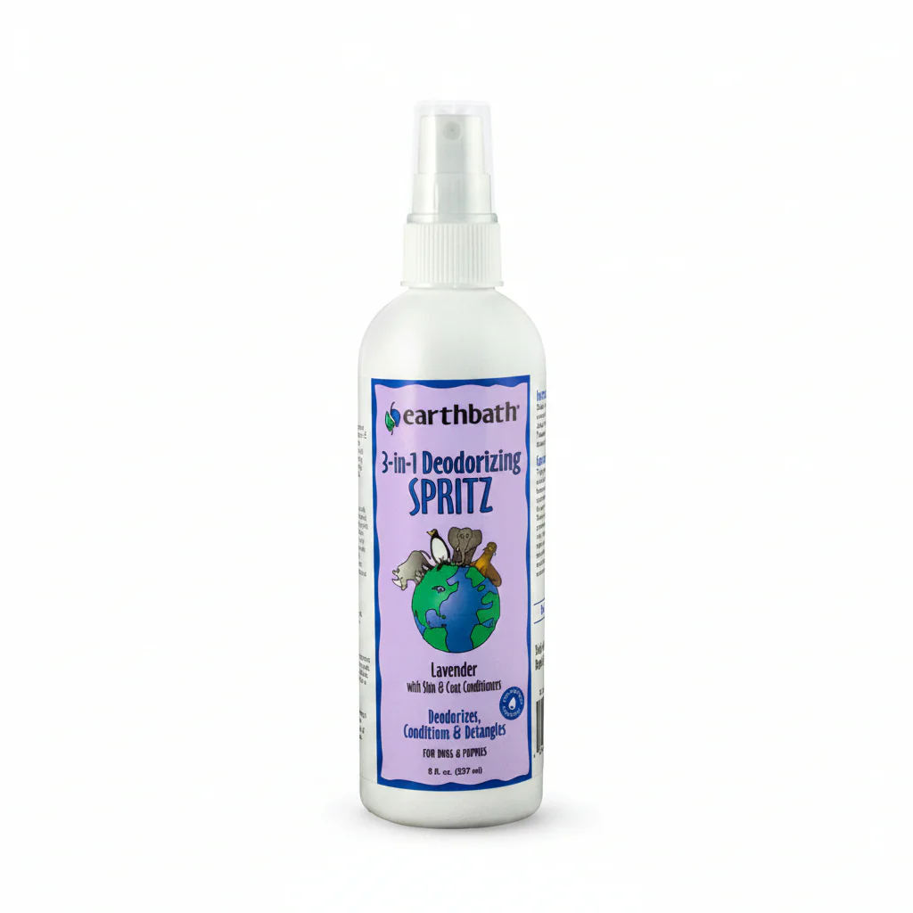 earthbath® 3-IN-1 Deodorizing Spritz, Lavender with Skin & Coat Conditioners, Made in USA, 8 oz pump spray