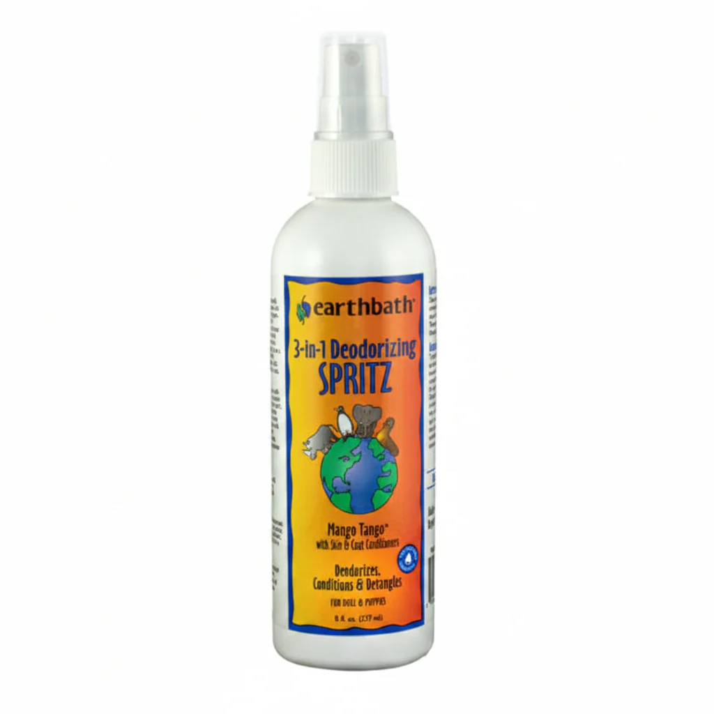 earthbath® 3-IN-1 Deodorizing Spritz, Mango Tango® with Skin & Coat Conditioners, Made in USA, 8 oz pump spray