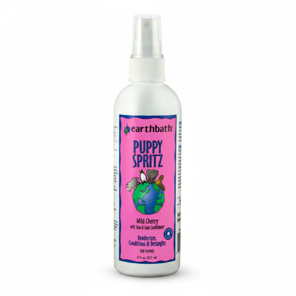 earthbath® Puppy Spritz, Wild Cherry with Skin & Coat Conditioners, Made in USA, 8 oz pump spray