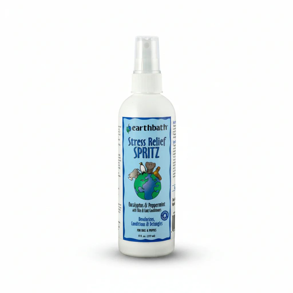 earthbath® Stress Relief Spritz, Eucalyptus & Peppermint with Skin & Coat Conditioners, Made in USA, 8 oz pump spray