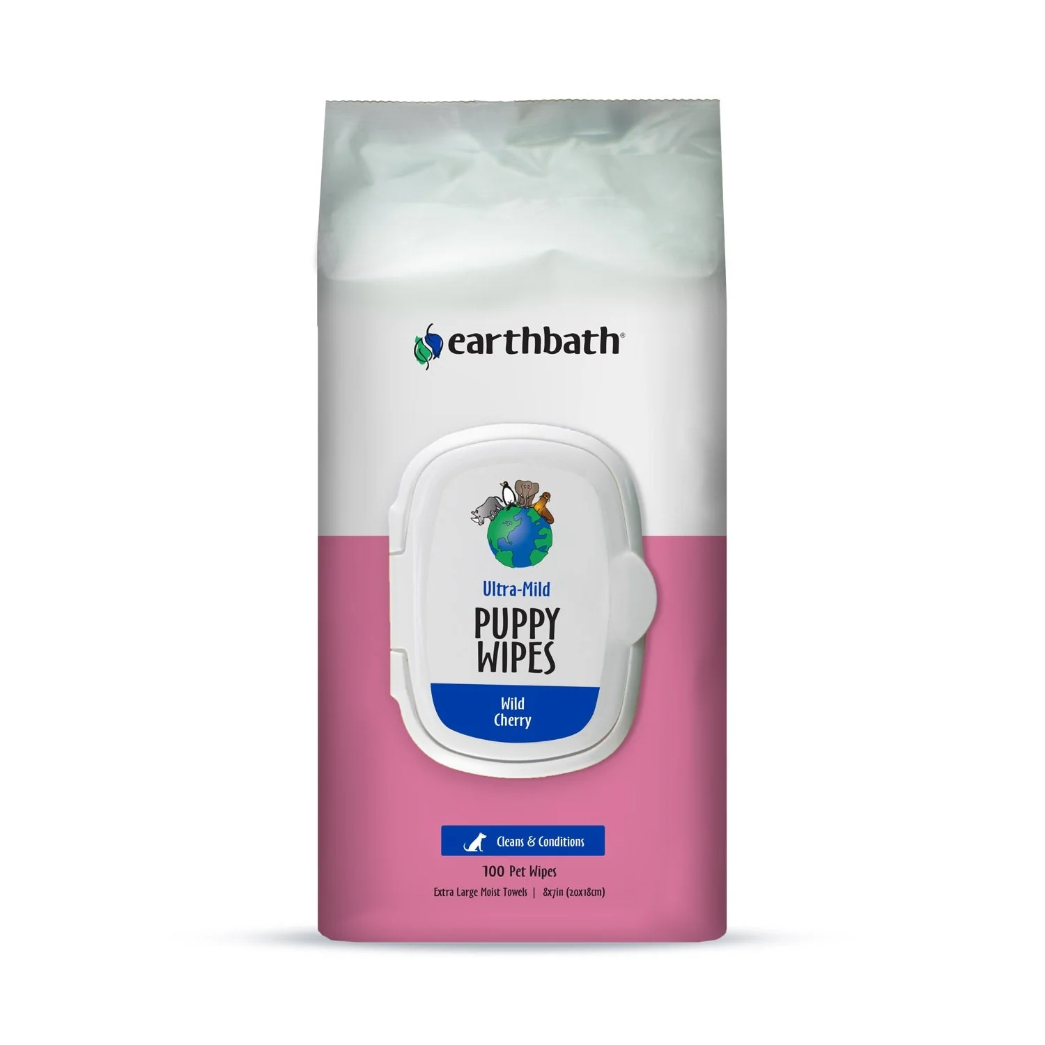 Earthbath Ultra-Mild Puppy Wipes Wild Cherry 100ct
