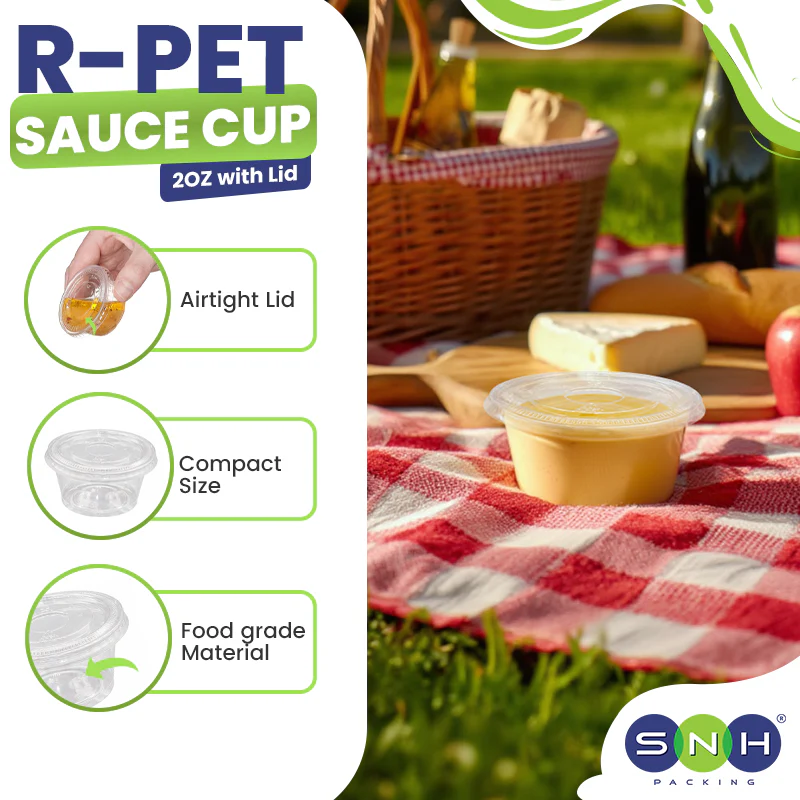 Eco friendly RPET Portion Cup / Sauce Cup / Ramekin / Souffle Cup - Ideal for Dips, Sauces & Condiments - Image 2