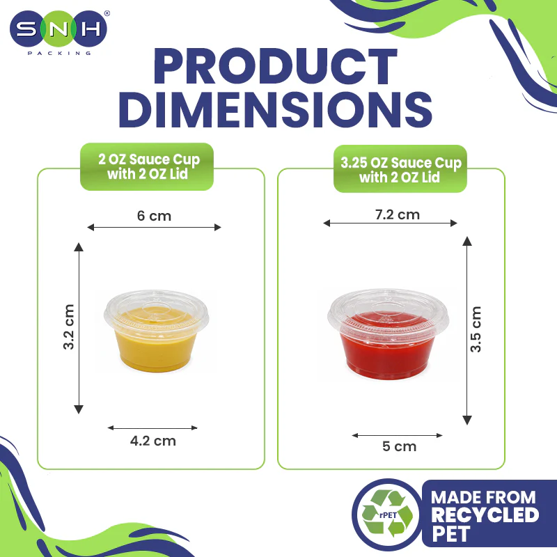 Eco friendly RPET Portion Cup / Sauce Cup / Ramekin / Souffle Cup - Ideal for Dips, Sauces & Condiments - Image 6