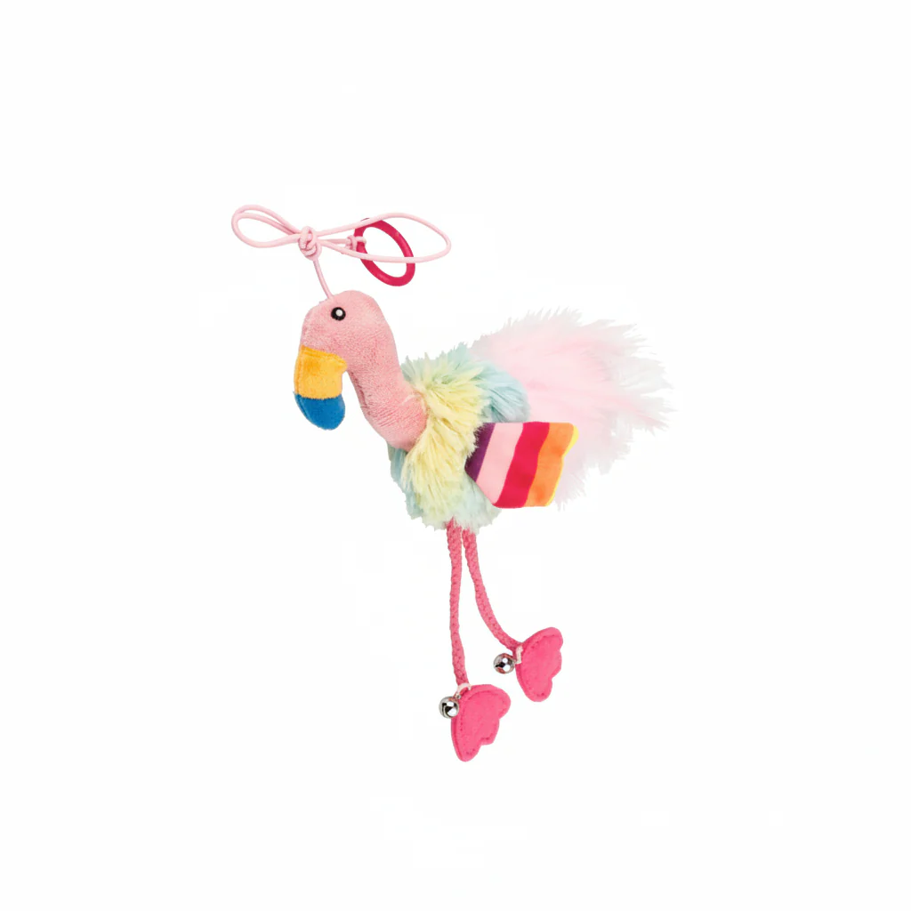 Finger ring bird Blue & Pink with Crinkle Paper and Bell inside
