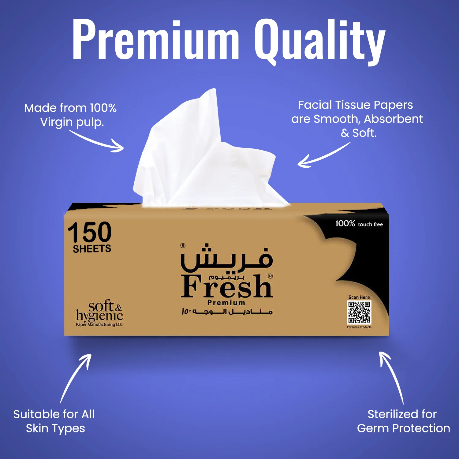 Fresh Facial Tissue  150 Sheets  Soft & Hygienic 2Ply - Image 6