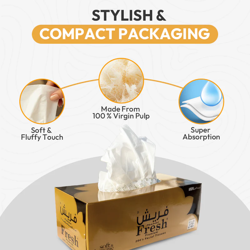 Fresh Facial Tissue  200 Sheets  2Ply  5 BXS PKT - Image 3