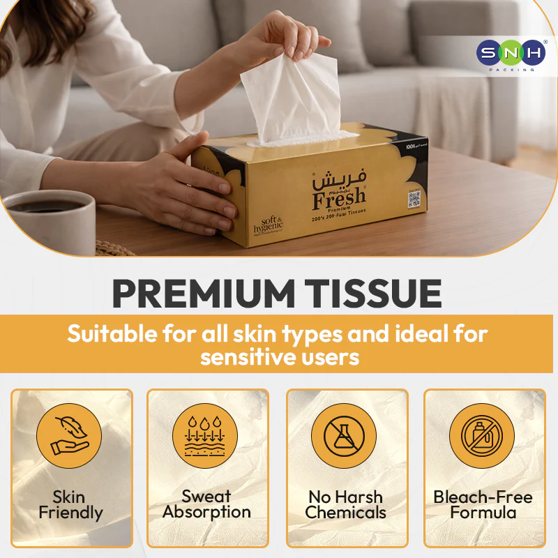 Fresh Facial Tissue  200 Sheets  2Ply  5 BXS PKT - Image 4