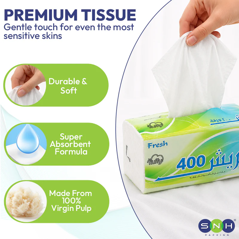 Fresh Nylon Tissue 200x2PLY (Total 400 Sheets)  5BXS PKT - Image 4