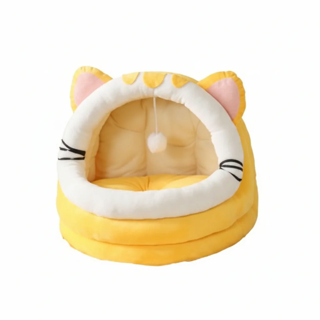 Grizzly Kitty Cat Crib Orange Arctic fleece Orange Cat Bed - Large - 50 x 50cm