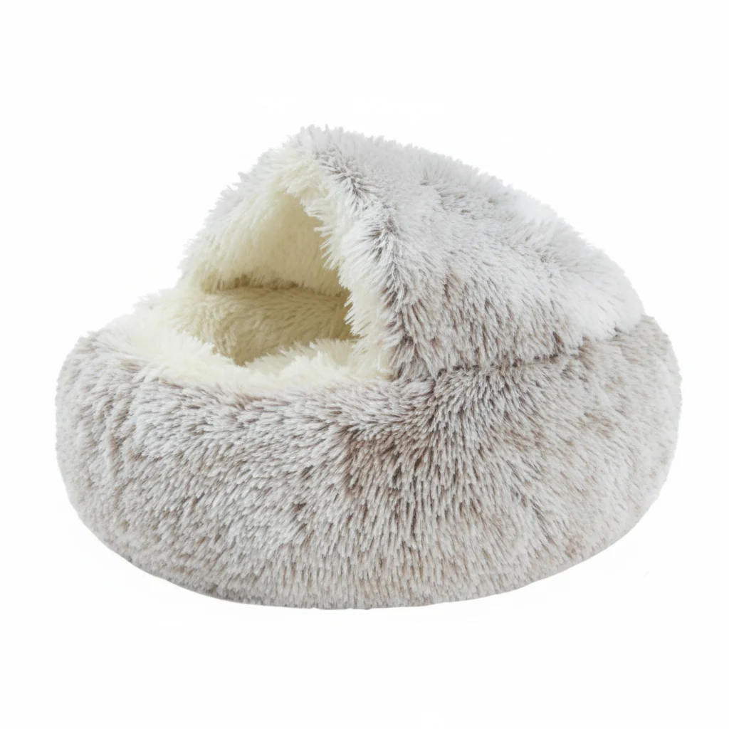 Grizzly Snuggle Cat Bed Brown  50cm