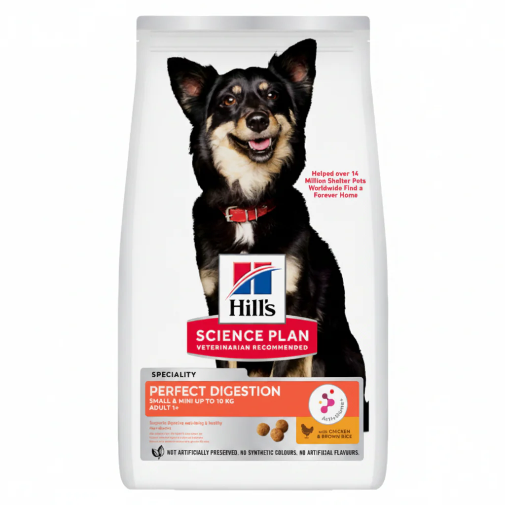 Hill’s Science Plan Perfect Digestion Small & Mini Adult 1+ Dog Food with Chicken & Brown Rice (1.5kg)