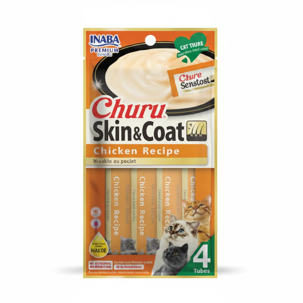 Inaba Churu Skin & Coat- Chicken Recipe 4PCS/PK – 56g
