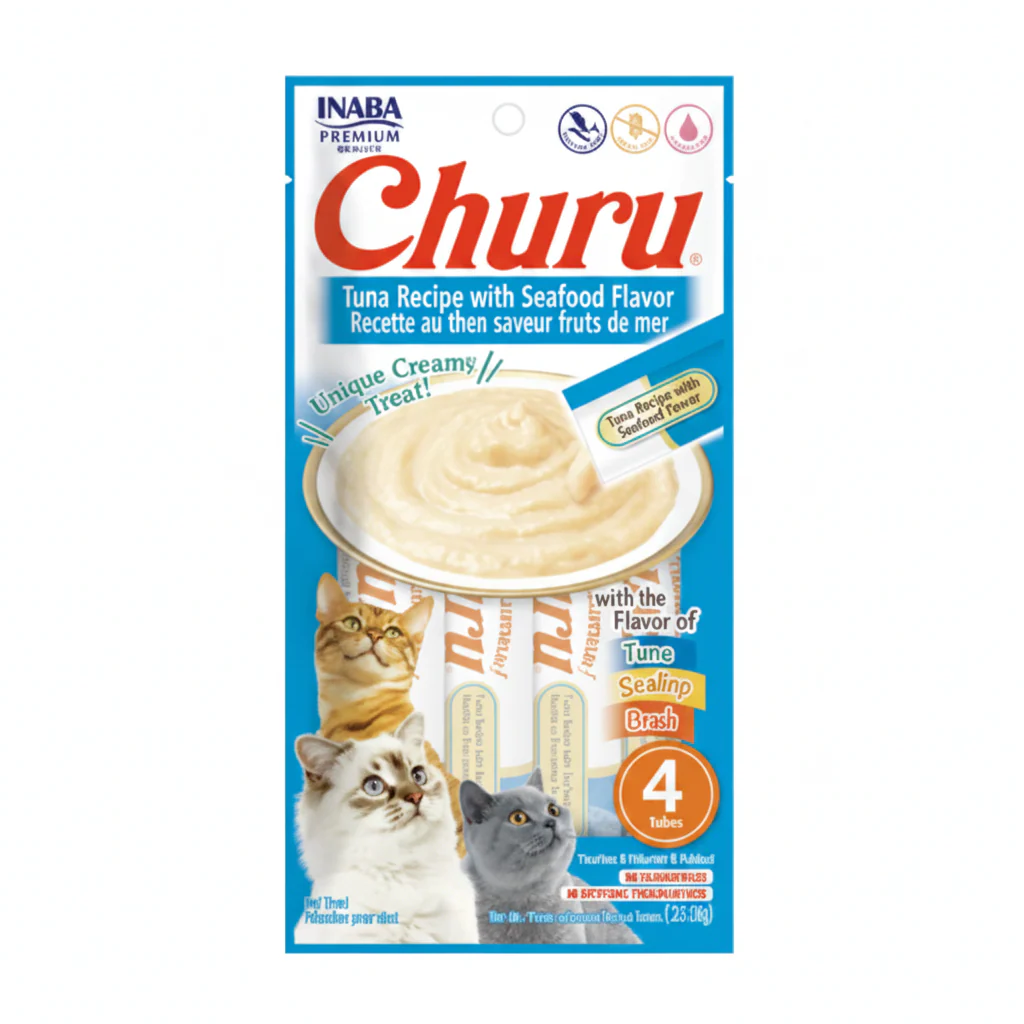 Inaba Churu Tuna Recipe with Seafood Flavor 4PCS/PK – 56g