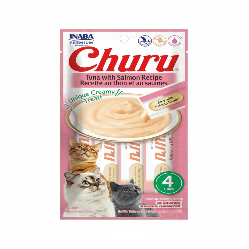 Inaba Churu Tuna with Salmon Recipe 4PCS/PK – 56g