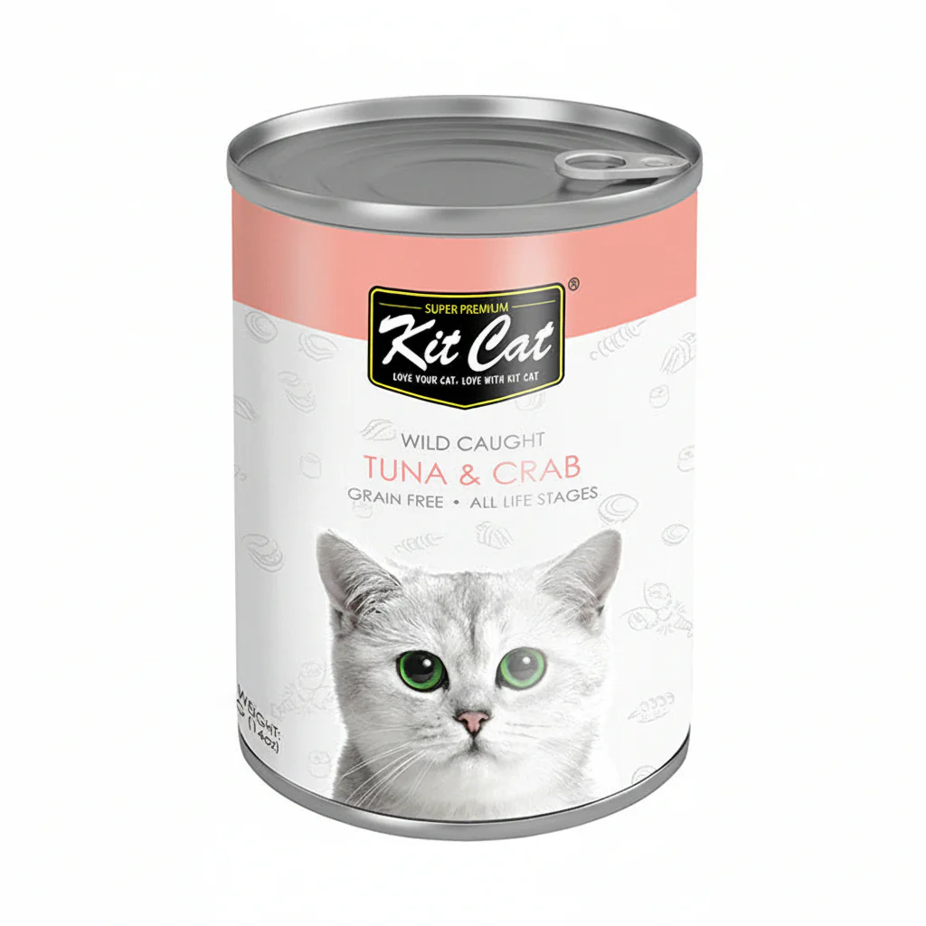 Kit Cat Wild Caught Tuna with Crab Canned Cat Food 400g