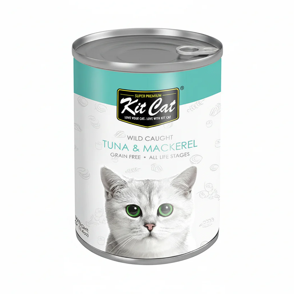 Kit Cat Wild Caught Tuna with Mackerel Canned Cat Food 400g