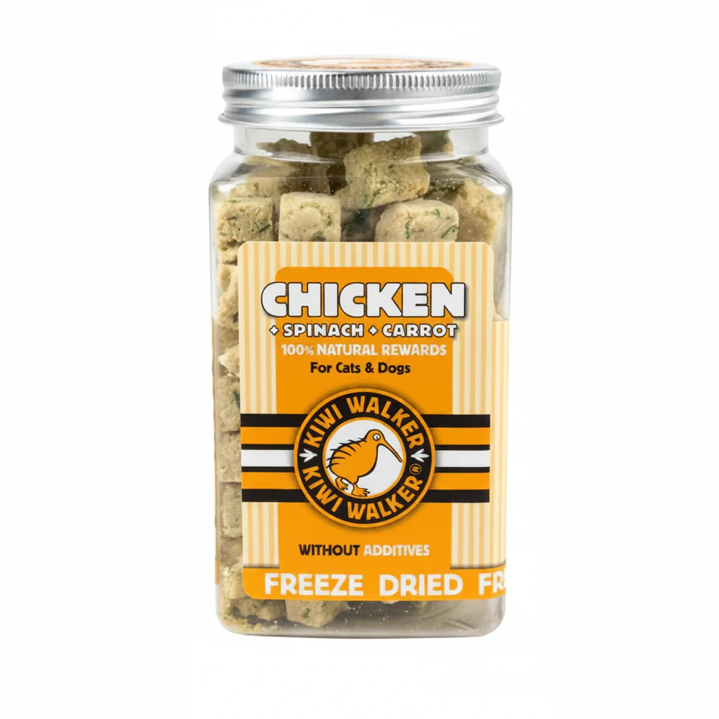KIWI WALKER Freeze Dried Chicken Spinach Carrot Dog & Cat Treats - 65G
