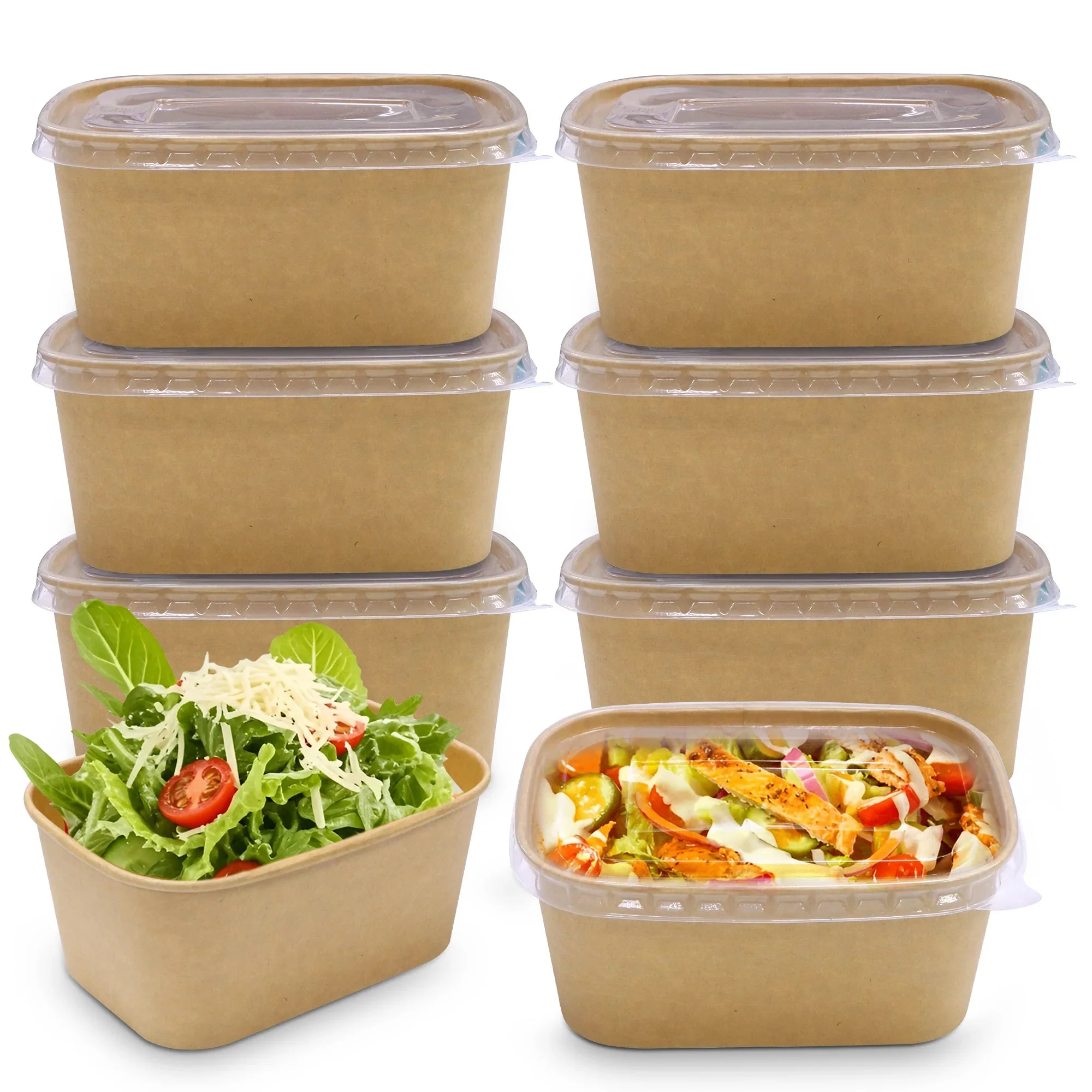 Kraft Rectangular Paper Containers Takeaway & Food Packaging - Image 4