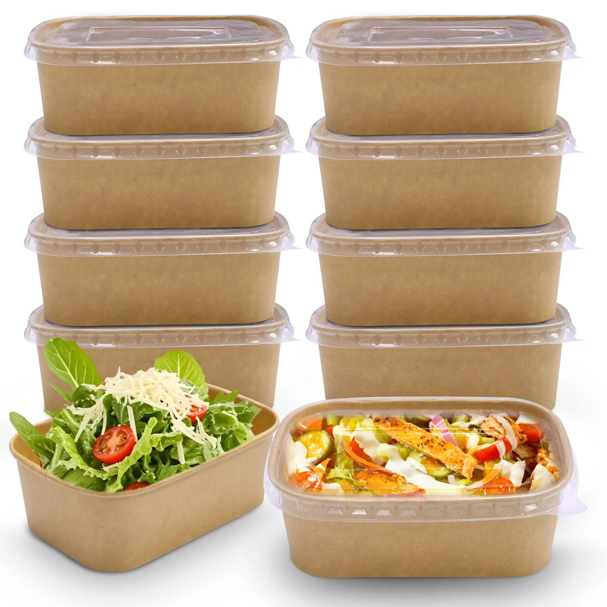 Kraft Rectangular Paper Containers Takeaway & Food Packaging - Image 5