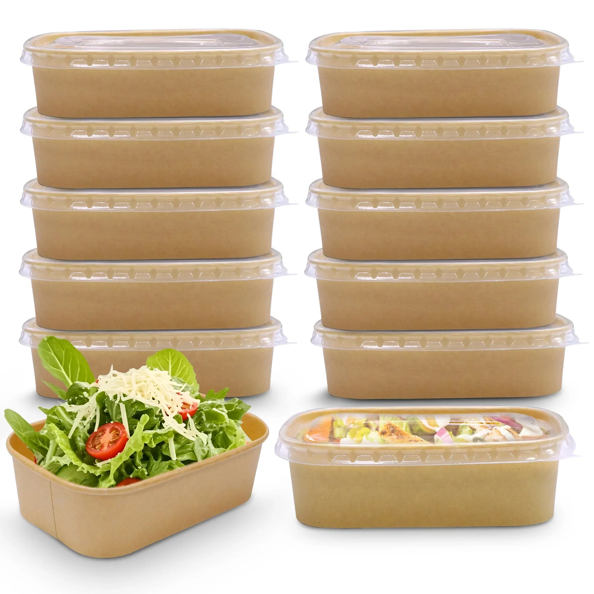 Kraft Rectangular Paper Containers Takeaway & Food Packaging - Image 6