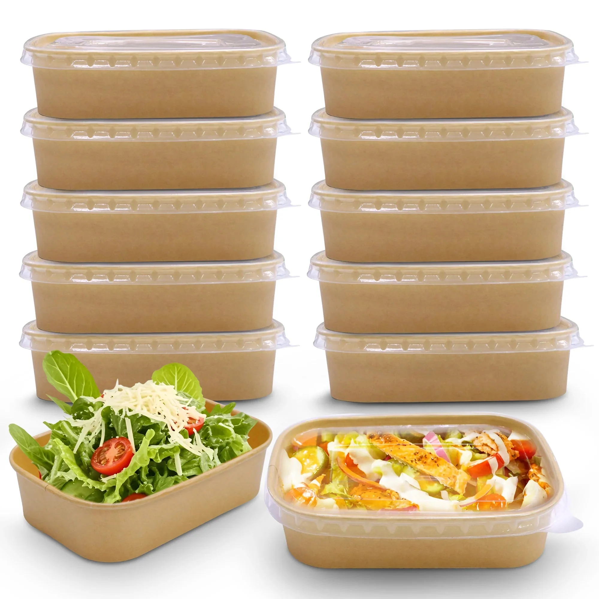 Kraft Rectangular Paper Containers Takeaway & Food Packaging - Image 7