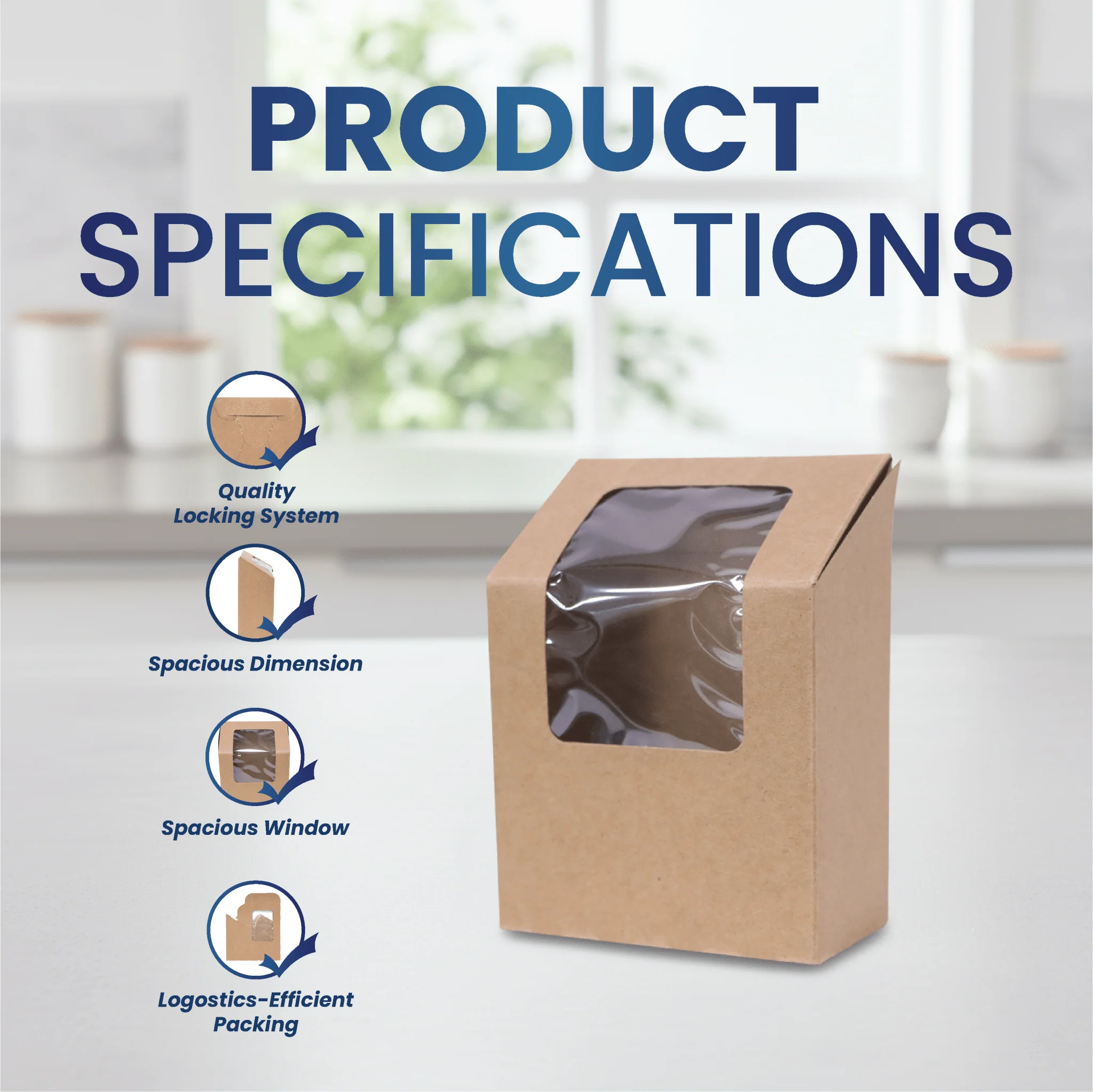 Kraft Wrap Box with Window | Bakery & Takeaway Packaging - Image 3