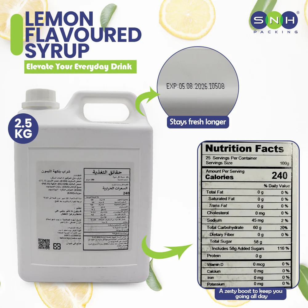 LEMON FLAVORING SYRUP TIGER BOBA 2.5KG JUG (Exp Date: 05-08-26) - Image 2