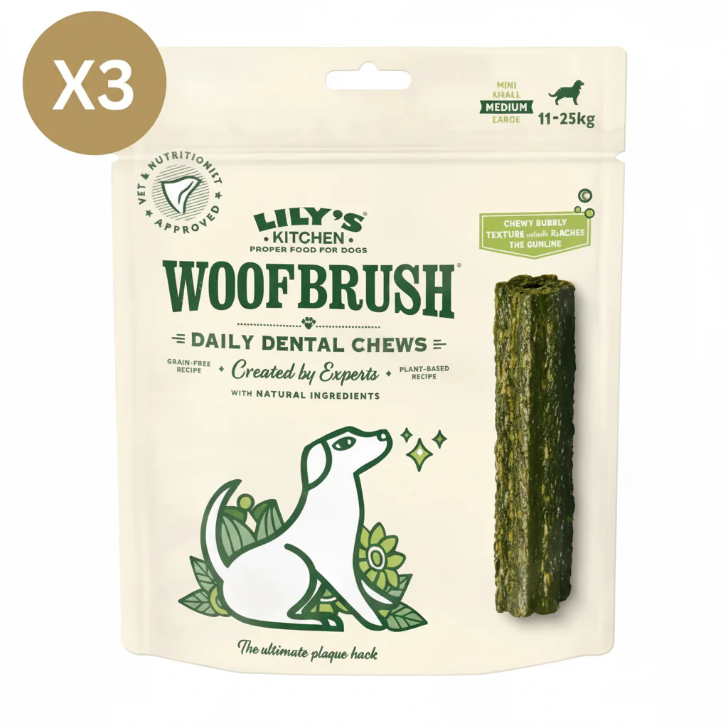 Lily's Kitchen Woofbrush Dental Dog Chews Bulk Pack - MEDIUM