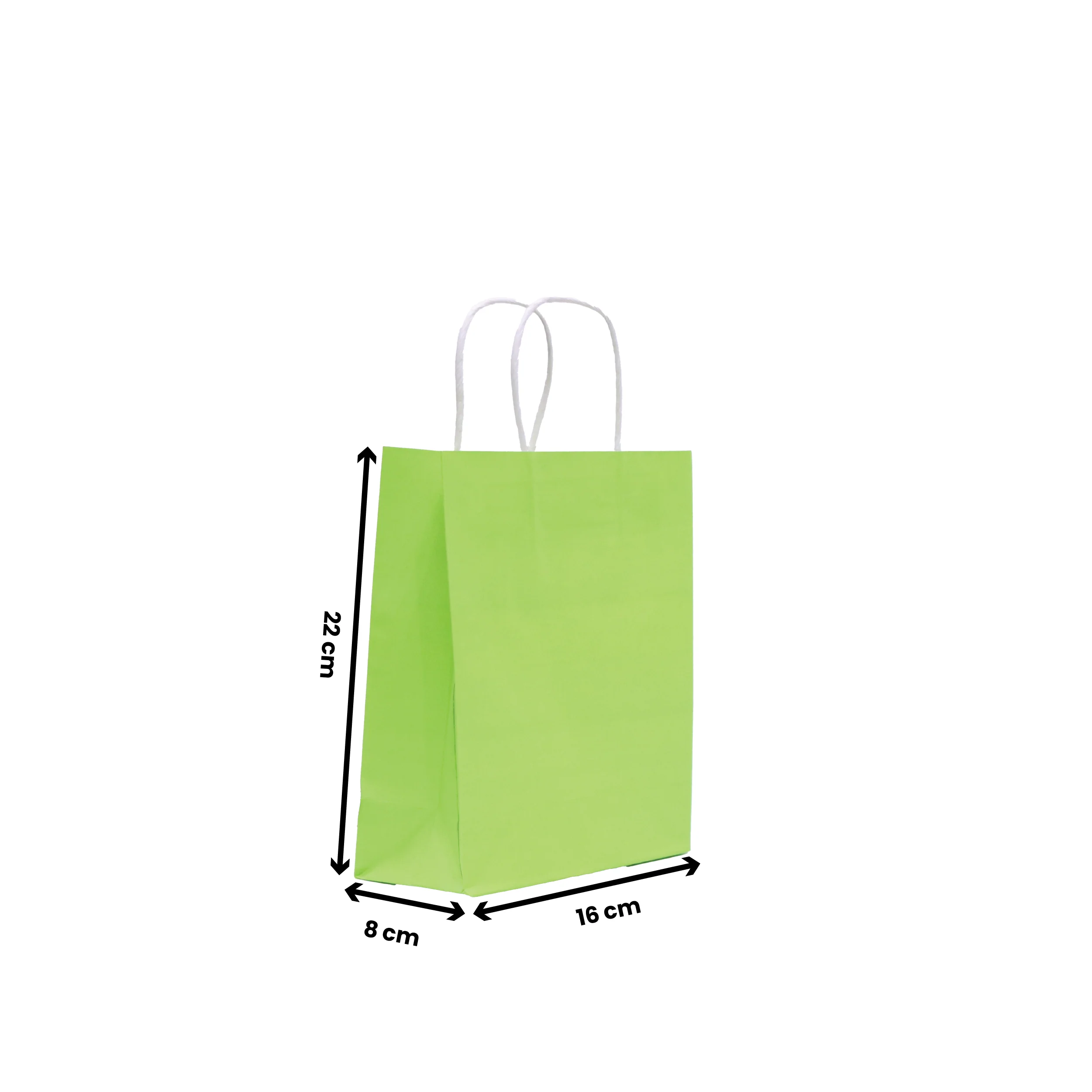 Lime Green Twisted Handle Paper Bags | Kraft Shopping Bags - Image 2