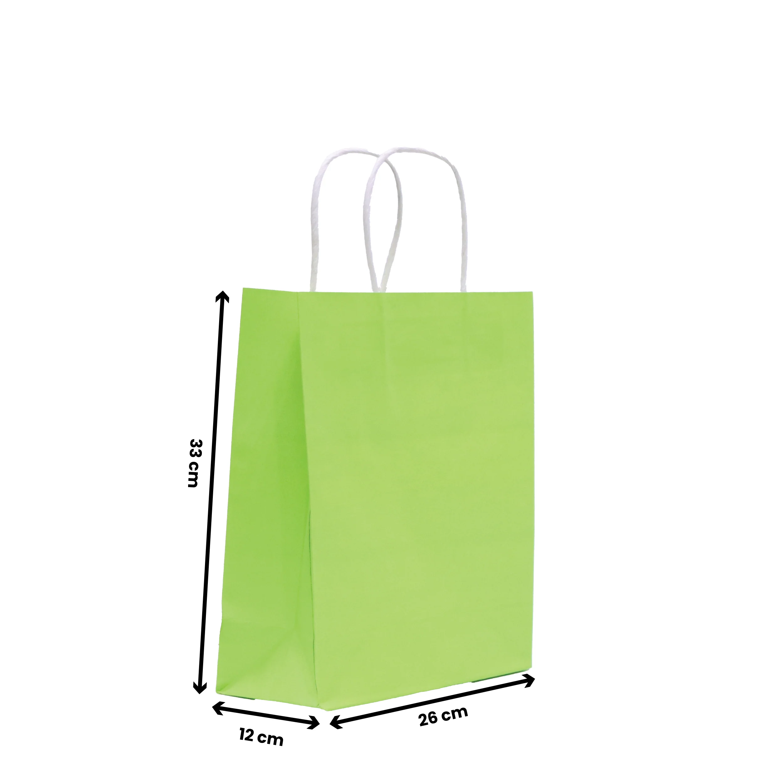 Lime Green Twisted Handle Paper Bags | Kraft Shopping Bags - Image 4