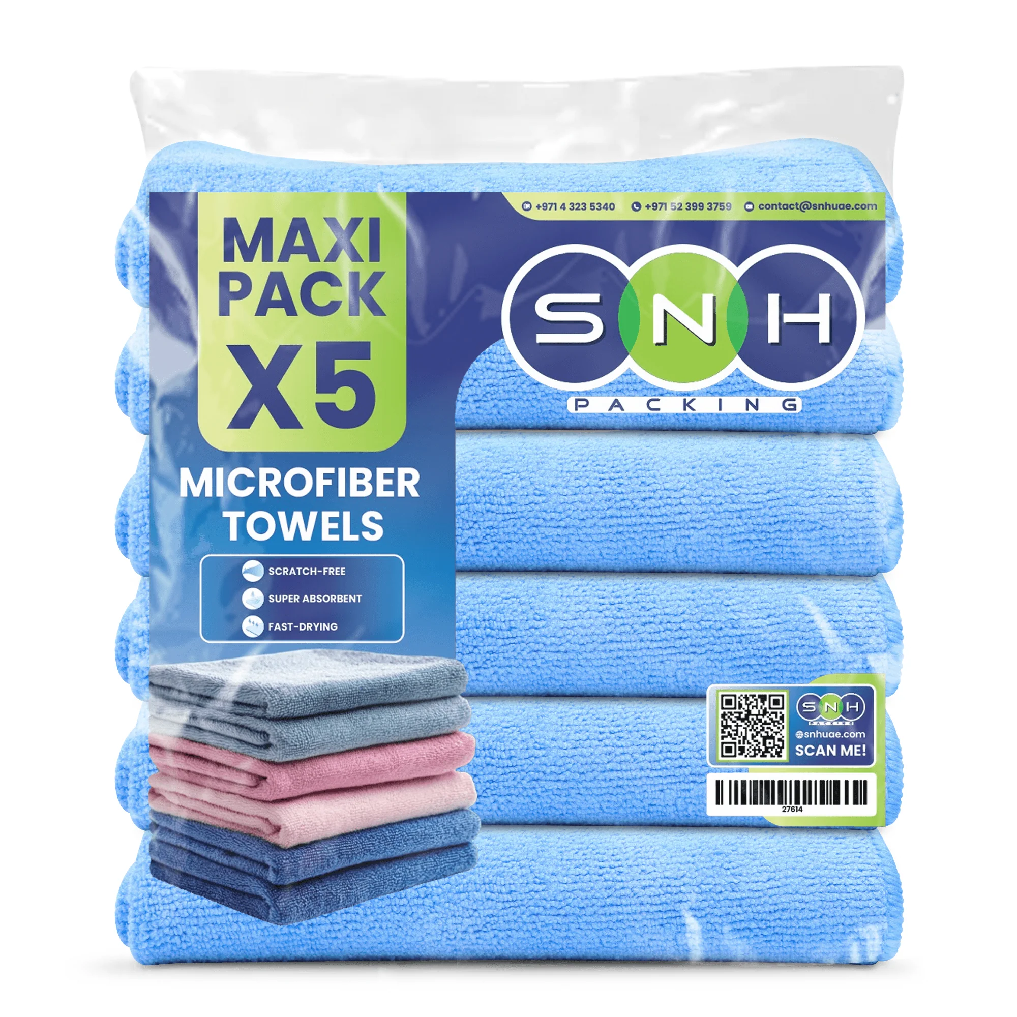Microfiber Cleaning Cloth  5 PCS PKT | 40x40 cm