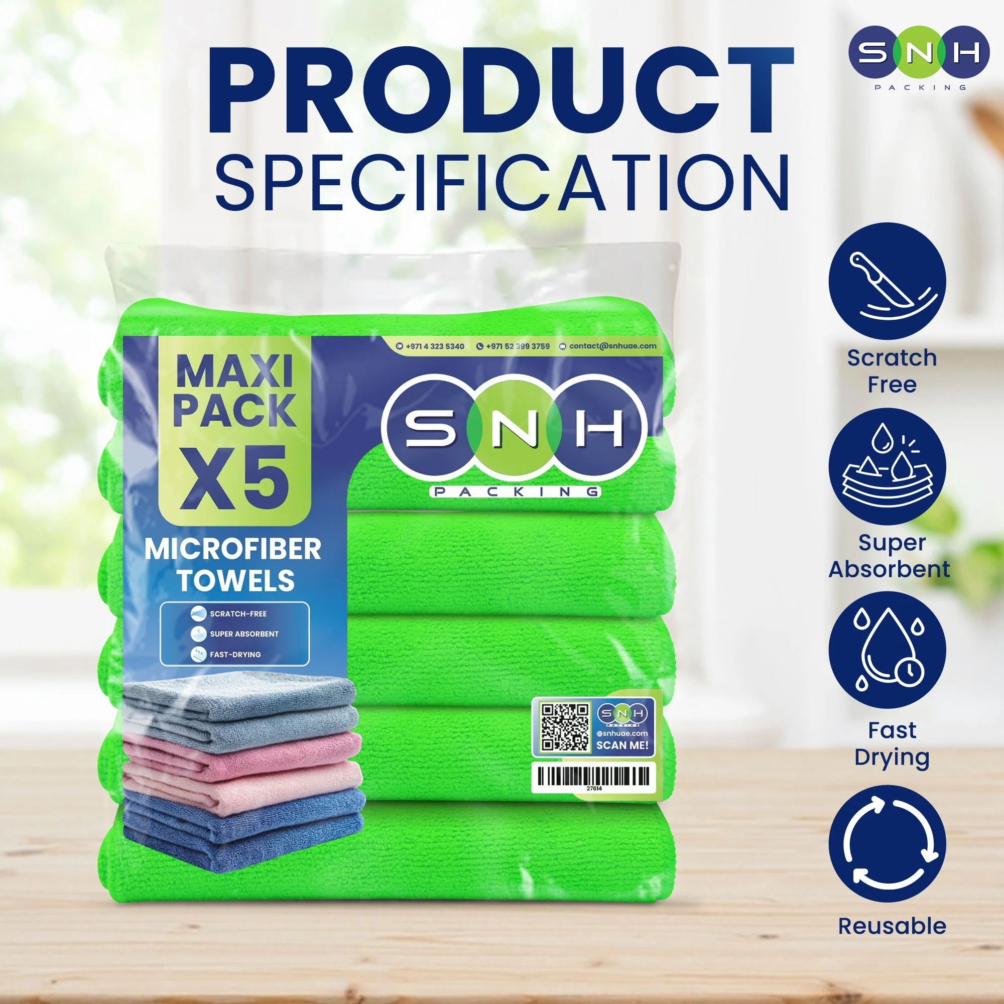 Microfiber Cleaning Cloth  5 PCS PKT | 40x40 cm - Image 15
