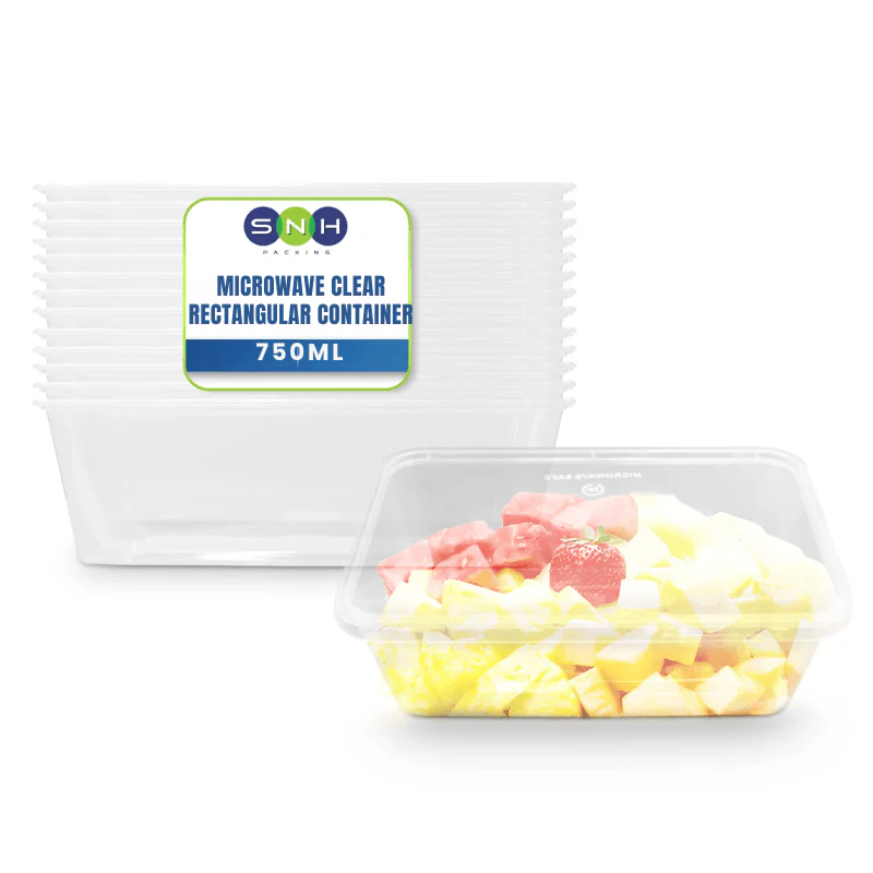 Microwavable Rectangular Containers Clear Lid Takeaway - Image 3