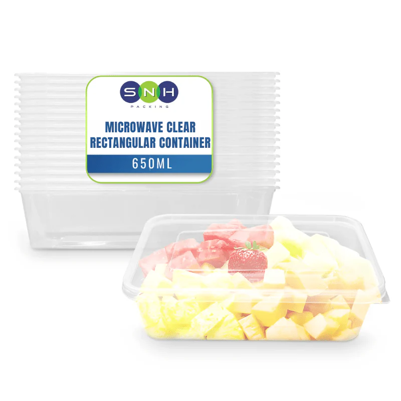 Microwavable Rectangular Containers Clear Lid Takeaway - Image 4