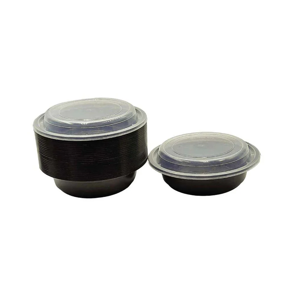 Black Microwave Round Container with Lid Food Storage - Image 5