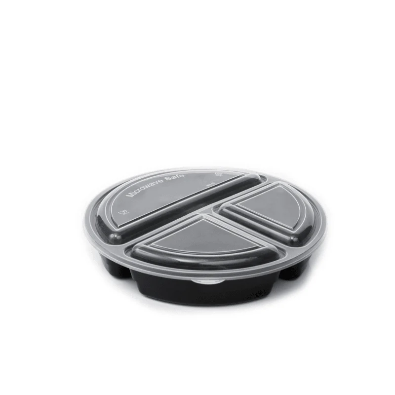 Black Microwave Round Container with Lid Food Storage - Image 6