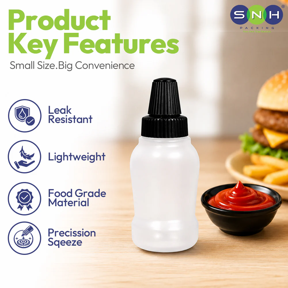 Mini Squeeze Bottles UAE - HDPE 30ml with Twist Cap for Liquids & Sauce - Image 4