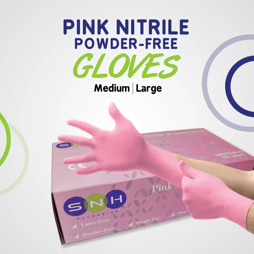 Nitrile Gloves Powder Free Disposable 100 PCS PKTS - Image 3
