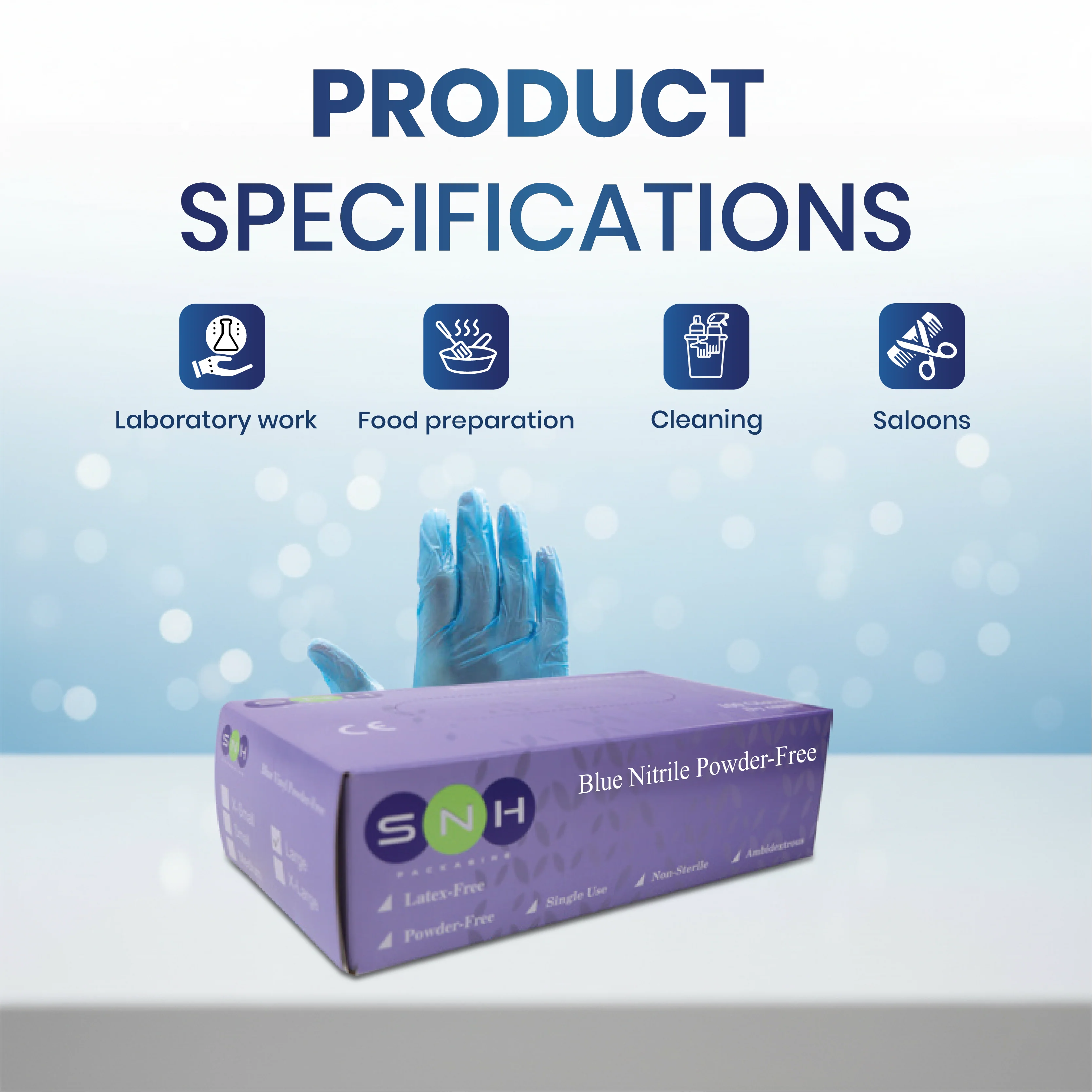 Nitrile Gloves Powder Free Disposable 100 PCS PKTS - Image 4