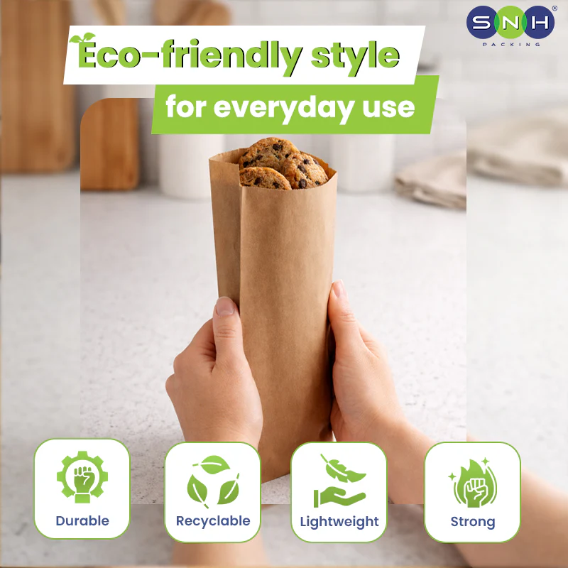 Paper Bags Flat Bottom 4 KG Eco-Friendly Takeaway Bags - Image 3