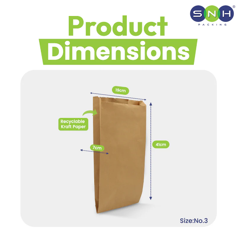 Paper Bags Flat Bottom 4 KG Eco-Friendly Takeaway Bags - Image 6