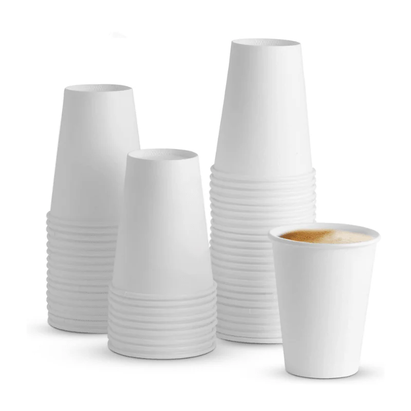 White Double Wall Paper Cups Hot & Cold Cups - Image 3