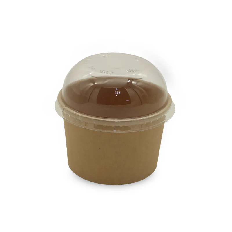 Paper Ice Cream Cups UAE - Brown with Lid - Image 11