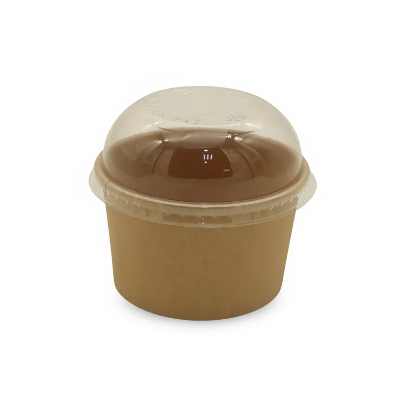 Paper Ice Cream Cups UAE - Brown with Lid - Image 15