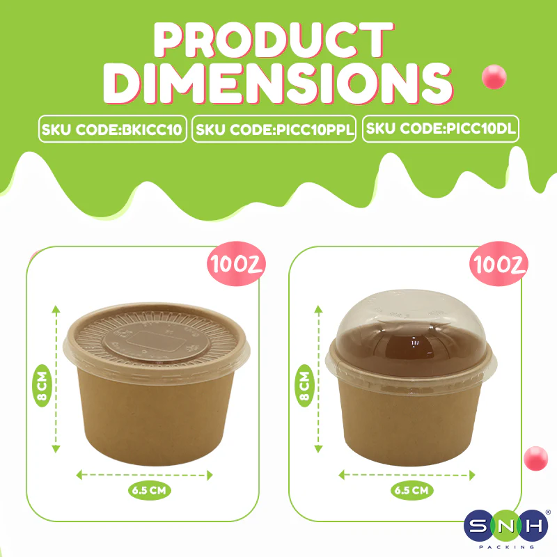 Paper Ice Cream Cups UAE - Brown with Lid - Image 16